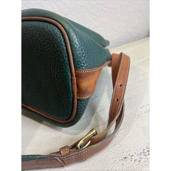 Vintage Dooney & Bourke Green All Weather Pebbled Leather Drawstring Bucket Bag - Picture 10 of 16